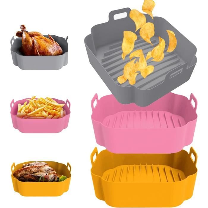 Set 6 Moules Silicone Air Fryer Rose - Anti-Adhésif Résistant 230°C - Pour Friteuse/Four/Micro-ondes