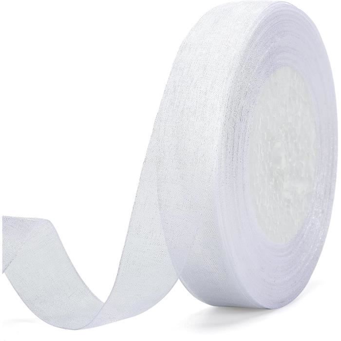 Ruban Organza & Satin – Lot De 4 Couleurs (vert Sauge, Blanc, Aqua, Forêt), 45m X 2cm, Pour Emballage Cadeau Et Décoration