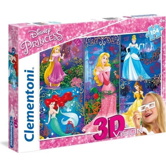 DISNEY PRINCESSES Puzzle 3D 104 pièces Clementoni - Réf. 20606 ...