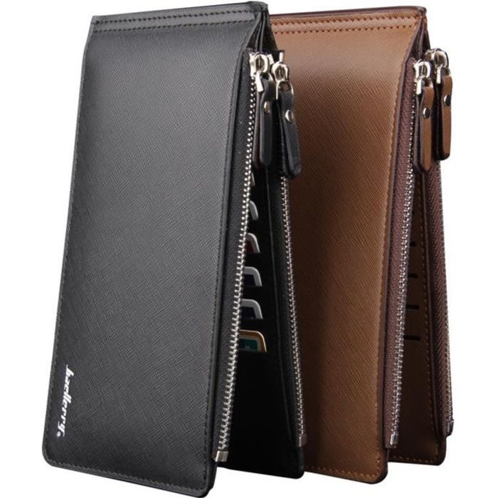 Porte-cartes Cuir LOLUNA - 3 Cartes + Billets, Format Plat (10x8 Cm Fermé), Doré - Cadeau