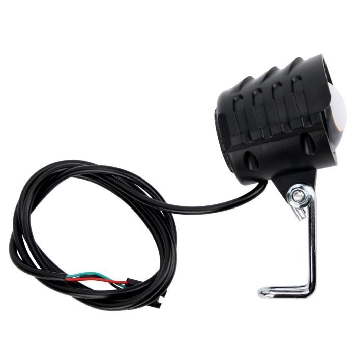 Fafeicy Klaxon intégré Spotlight Trottinette électrique 2 en 1 Klaxon de phare 12V‑72V Eclairage de vélo électrique avec