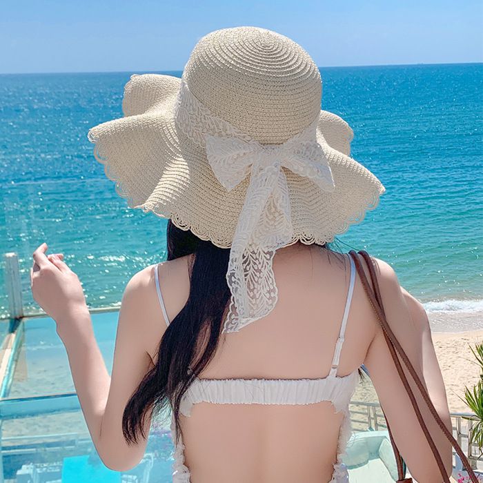Chapeau De Soleil No Top Femme à Visière Réglable Bord Large Protection UPF50+ Beige - Idéal Plage Et Plein Air