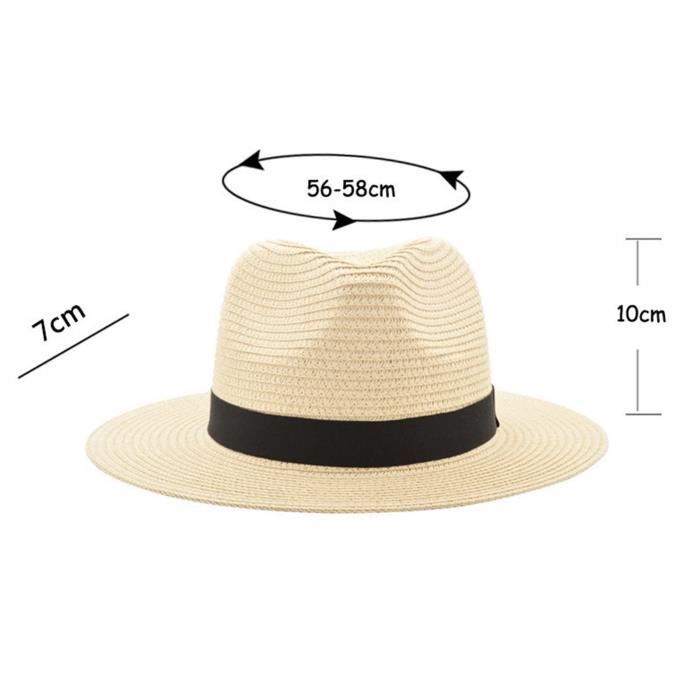 VPbao Fedora Panama - Cappello Da Spiaggia, Unisex, In Cotone, Stile Classico Jazz, Decorazione A Righe