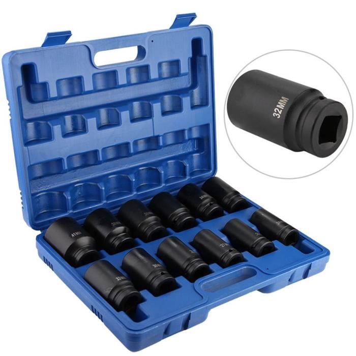KATSU Jeu de Douilles 3/4" 21 Pièces, 19-50mm Métrique 12 Points avec
