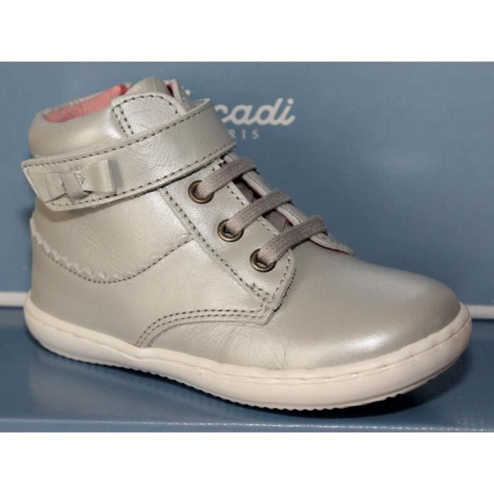 Jacadi Bottines Bebe Enfants Fille Cuir T 21 Neuves Gris Clair Cdiscount