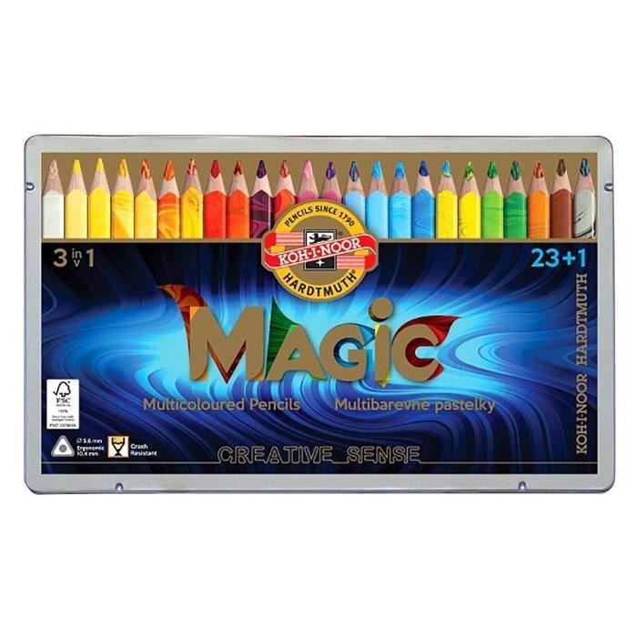 KohINoor MAGIC Jumbo Crayon de Couleur Triangulaire (Lot de 24