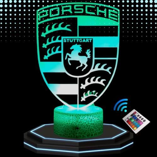 Lampe de Chevet 3D LED Voiture Porsche Veilleuse Changement de Couleurs Lampe tactile bureau et chambre Idée cadeau