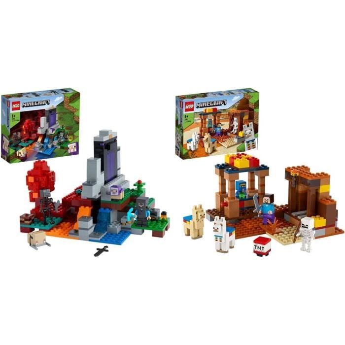 LEGO 21172 Minecraft Le Portail en ruine avec Figurines de Steve et Wither  Squelette & 21167 Minecraft Le comptoir dechange, - Cdiscount Jeux - Jouets