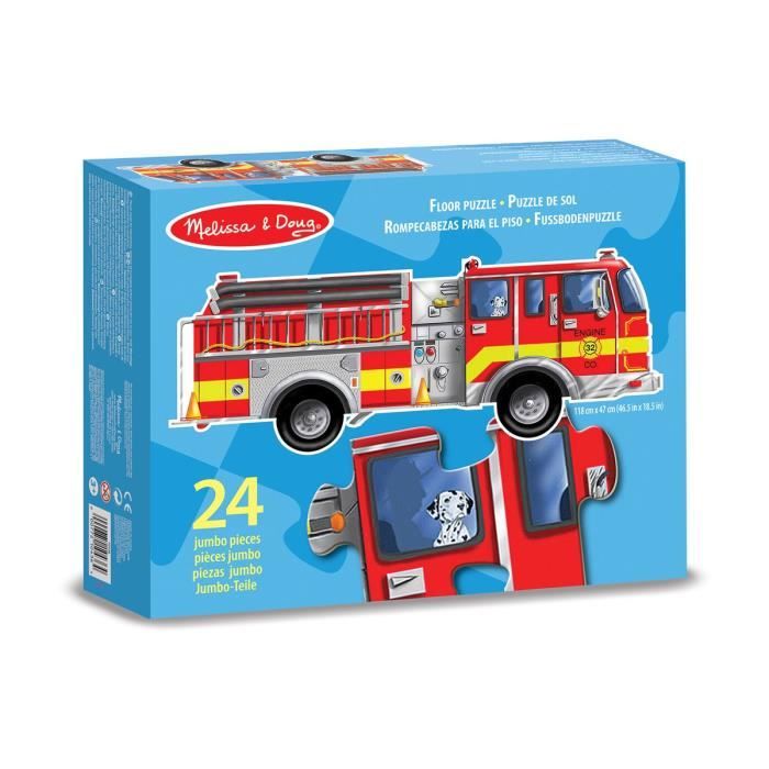 Puzzle de sol camion de pompier géant - Melissa & Doug - 24 pièces