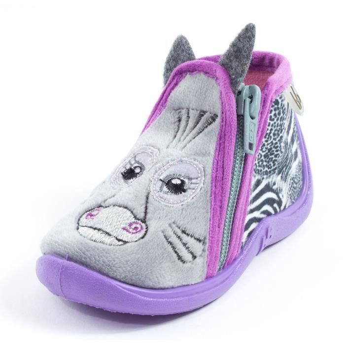Babybotte Chaussons Tissu Bebe Fille Majik Gris Motif Zebre Gris Gris Cdiscount