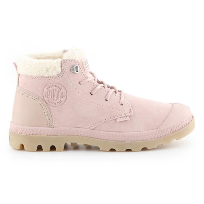 Palladium Baskets - PALLADIUM - Pampa LO - Femme - Rose - Textile - Plat - Lacets