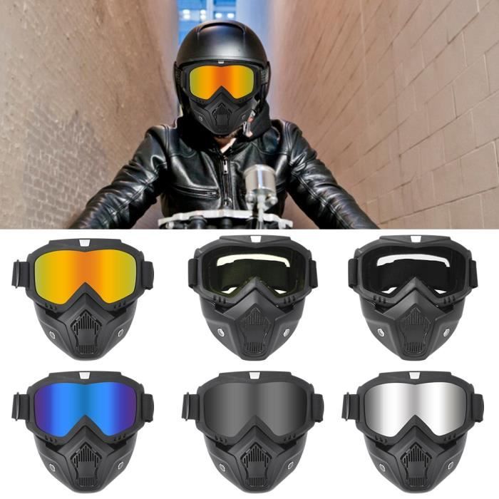 Lunettes de moto avec masque détachable Lunettes de protection