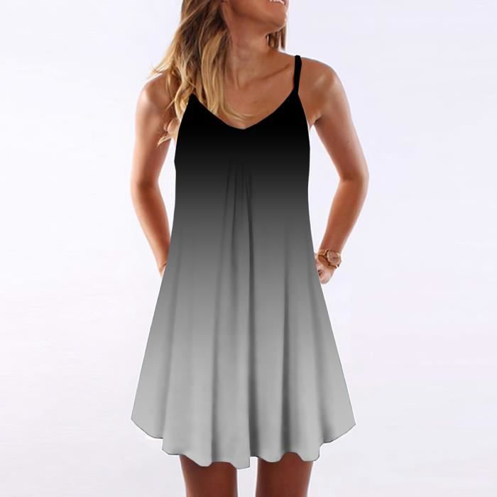 Robe décontractée sans manches à imprimé feuille d'érable