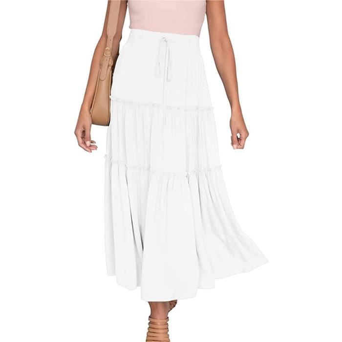 Jupe Femme Été Taille Haute Jupe En Tulle Décontractée Retro Swing