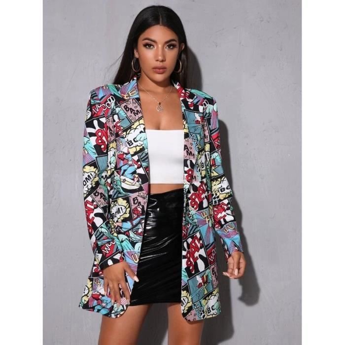 Veste Ou Manteau Femme New Look - Taille 12, Imprimé Fleurs Bleu, Occasion Bon état