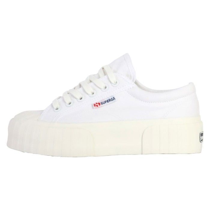 Superga Basket à Lacets Superga 2631 Stripe Platform - Blanc