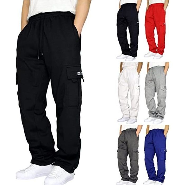 Pantalon De Travail Homme, Pantalon Jogging Homme Grande Taille Ample Pantalons De Randonnée Décontracté à Jambe Droite Homme Pants