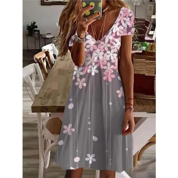 Robe Mi-longue Grise MELVIN Taille 42 - En Viscose, Occasion En Super état