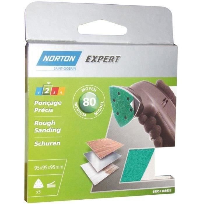 Triangle perforé autoagrippant grain 95 - lot de 5