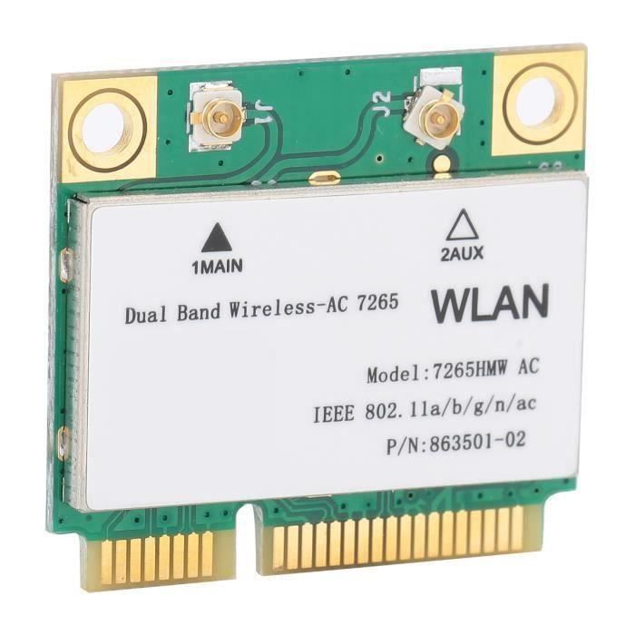 VBESTLIFE MINI PCI‑E Carte réseau sans fil double bande 7265HMW 802.11AC Mini adaptateur PCI‑E
