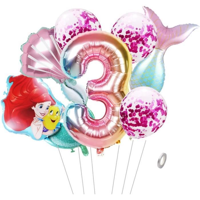 Ensemble Vaisselle Fête Sirène 69 Pièces - Service Anniversaire Pour 16 Invités Thème Sirène