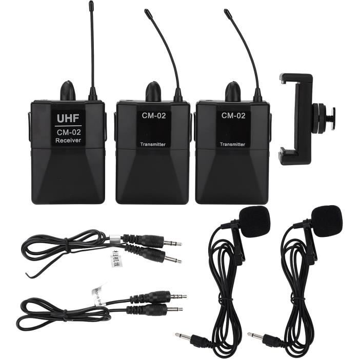 Système Micro Sans Fil UHF 4 Micros + 1 Récepteur - Portée 90 M, Professionnel, Pour Karaoké, événements, Maison, Fêtes