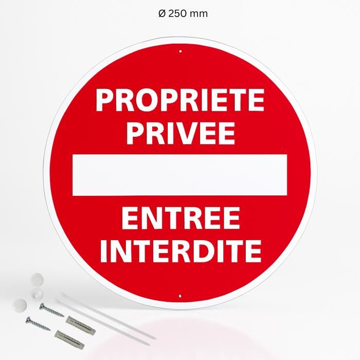 Cartello Proprietà Privata Accesso Vietato – Alluminio Dibond 3mm 45x45 Cm – Fabbricazione Francese - 4