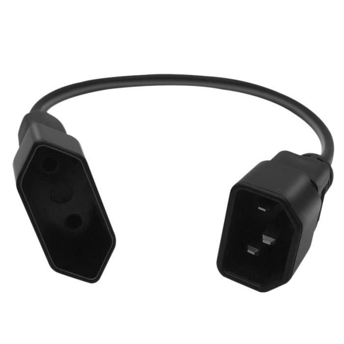 Adaptateur Secteur IEC C14 Mâle Vers C13 Femelle - Lot De 2, 250V 10A, Boîtier ABS, Sans Soudure