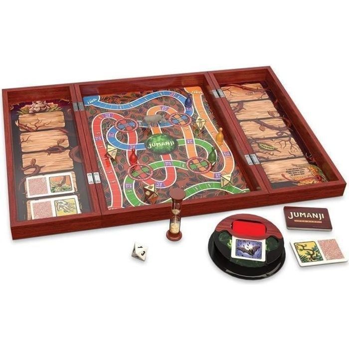 Ouverture De Jeu De Société Jumanji Dans Un Coffret En Bois