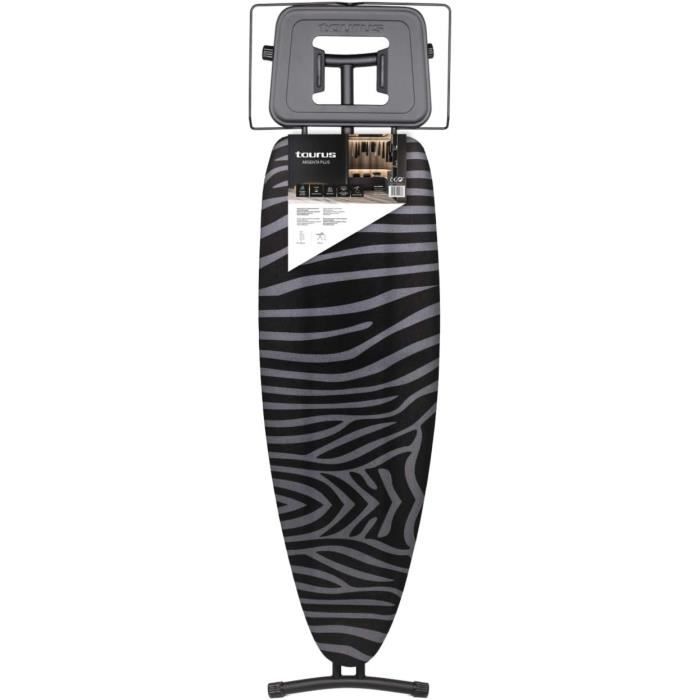 Planche à Repasser Taurus Argenta Black - Housse Coton, Hauteur Réglable 81cm | Support Central Vapeur