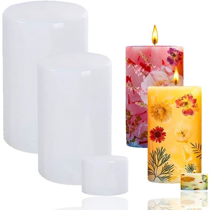 TOPYS Lot De 2 Moules Cylindriques Torsadés 3D En Plastique Pour Aromathérapie, Bougies, Cire De Soja, Savon, Argile, Plâtre, Résine, Décoration