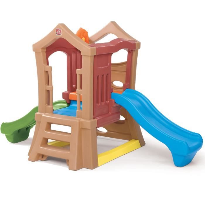 Step2 Play Up Clubhouse Climber Aire de Jeux Enfant avec 2 Toboggans | Toboggan / Jeux escalade pour Enfants