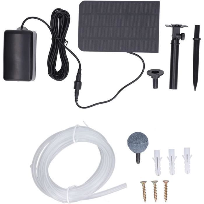 Pompe Bassin Exterieur Solaire GuKKK Pompe à Oxygène Solaire 6W - Aérateur Bassin - 1,2L/min - Pour étang Aquarium Pêche Pompe Piscine Solaire
