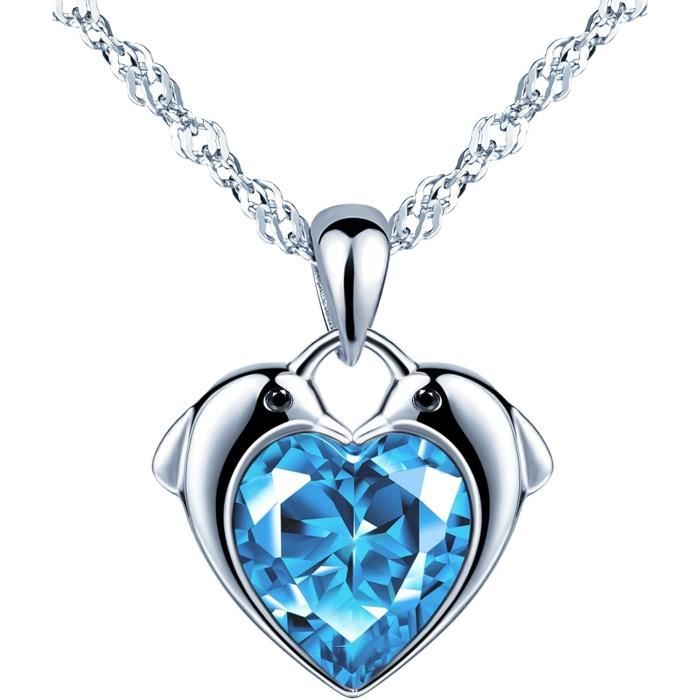 Pendentif Croix Cœur Zircon En Acier Inoxydable 316L - Collier élégant Argenté BlackAmazement