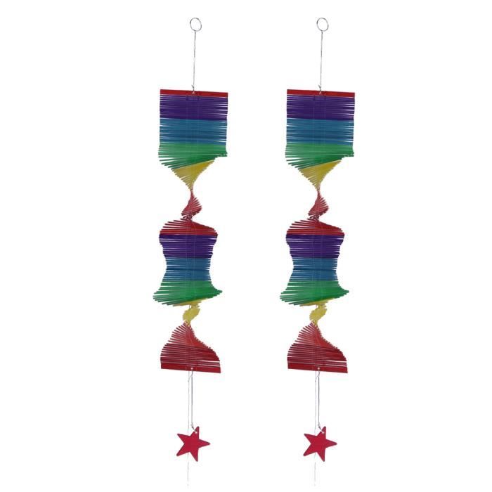 Spinner De Vent Arc-en-Ciel Spirale - Moulin à Vent Coloré Pour Jardin Et Décoration Extérieure
