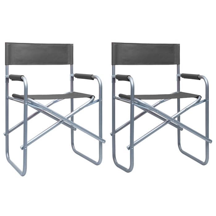 vidaXL Chaises de metteur en scène en acier