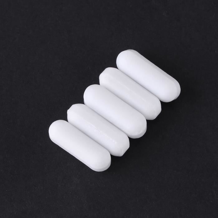 5 Agitateurs Magnétiques SOULONG PTFE - 5x15 Mm, Blanc