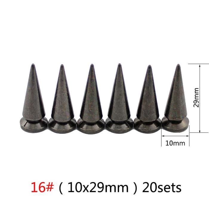 EART Lot De 50 Clous Ronds Plats Et Pointes En Métal Pour Maroquinerie Punk DIY Argenté 8 Mm X 7 Mm