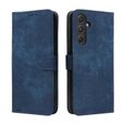 Pour Samsung Galaxy A55 [RFID Blocage] Magnétique Étui Téléphone Pochette Protection Housse en Cuir PU Portefeuille Livre ,Bleu-1