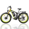 KETELES K800PRO-2 * 1000W vélo électrique à double moteur- 7 vitesses-batterie  23AH-26*4 gros pneus-suspension complète-GREEN-1