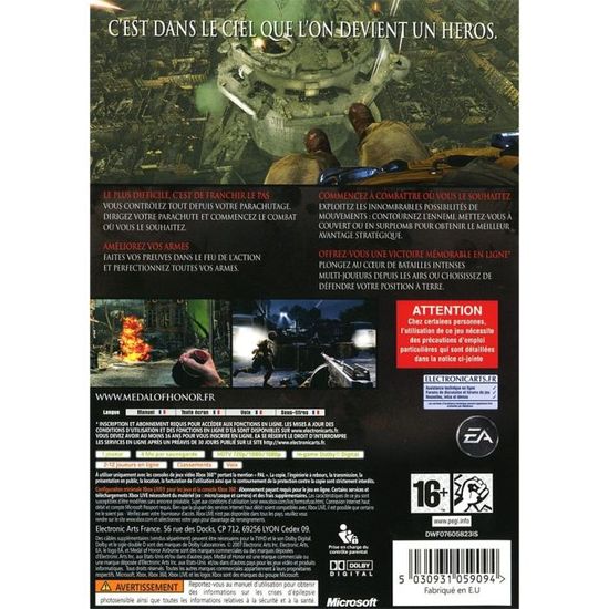 Medal Of Honor: Airborne - Xbox 360 - Version Française Complet