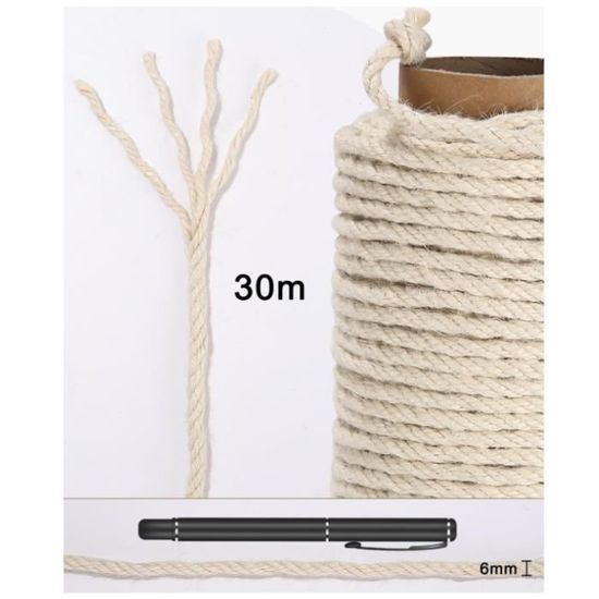 CORDE DE FICELLE de Sisal, poteau à gratter pour chat, bricolage, arbre CORDE DE FICELLE de Sisal, poteau à gratter pour chat, bricolage, arbre