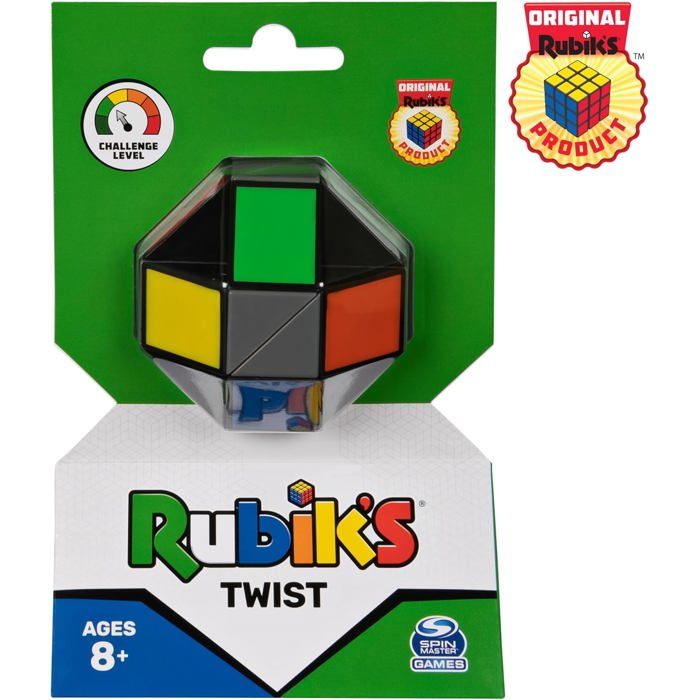 Rubik's Twist - Casse-tête 3D à Pliages Et Rotations Infinies - 24 Prismes Pour Créer Formes, Animaux Et Objets - Jouet Portable Sans Autocollants