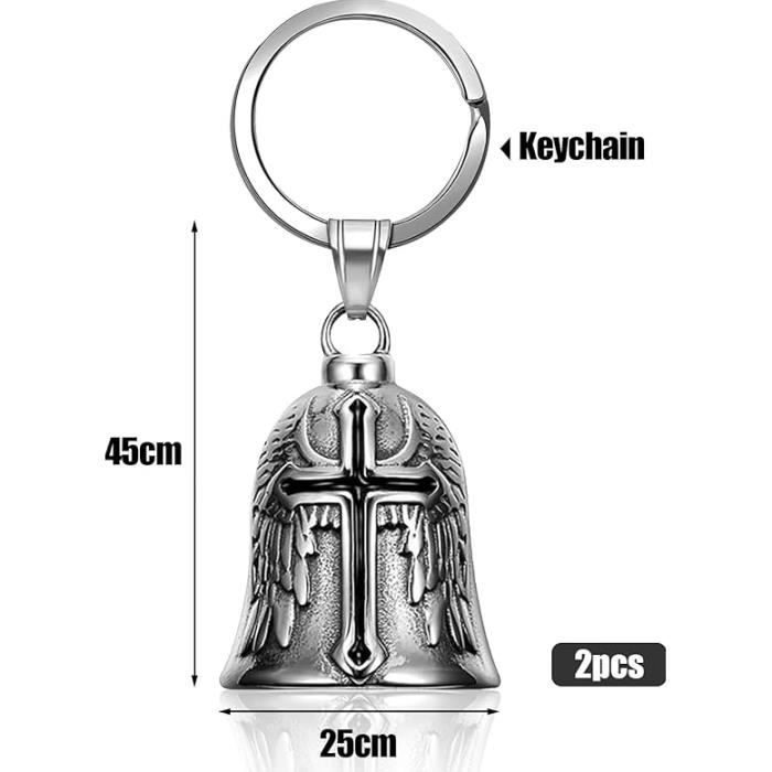 Clochette Guardian Bell Moto - Talisman Protection Acier Inoxydable Forme Ange | Cadeau Motard