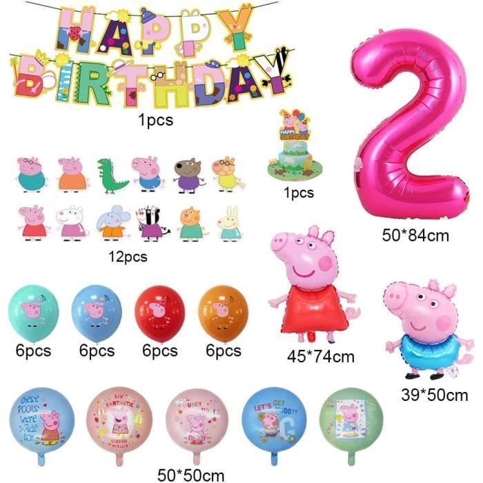 Ballons Peppa Pig Et Schorsch - Lot De 2 Pour Décoration D'anniversaire à L'hélium