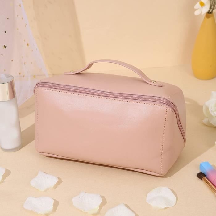 Londo Trousse à Maquillage en Cuir Véritable pour Cosmétiques, Pinceaux - Trousse de Toilette