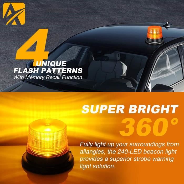 Lampe flash LED magnétique bleu 12V/24V - Tout pour votre voiture
