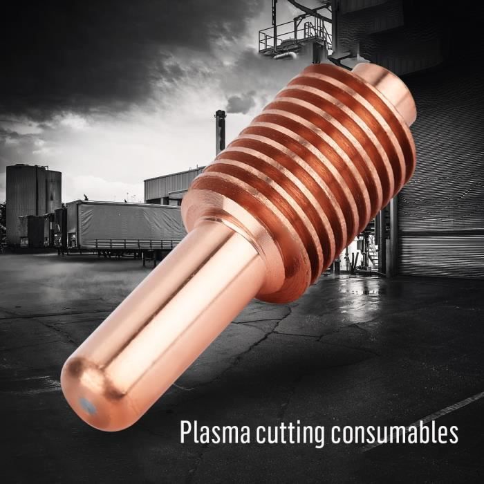10 électrodes Torche Plasma Cuivre Rouge PT-40/60 - Modèle 52582, Durable, Pour Soudage - Compatible Hypertherm - 8