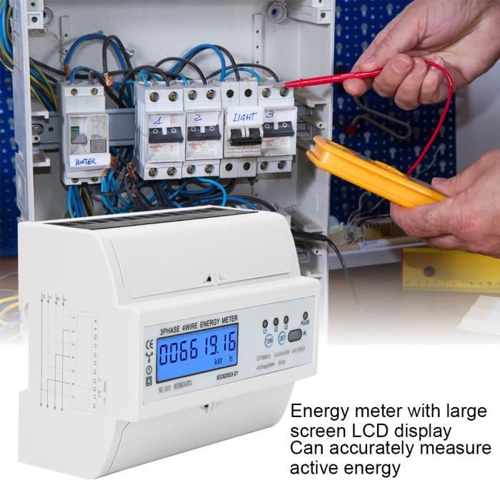 Compteur de consommation électrique - compteur électrique triphasé,  bidirectionnel, 4-tarif, LE-03MW F&F - Vente en ligne de matériel  électrique
