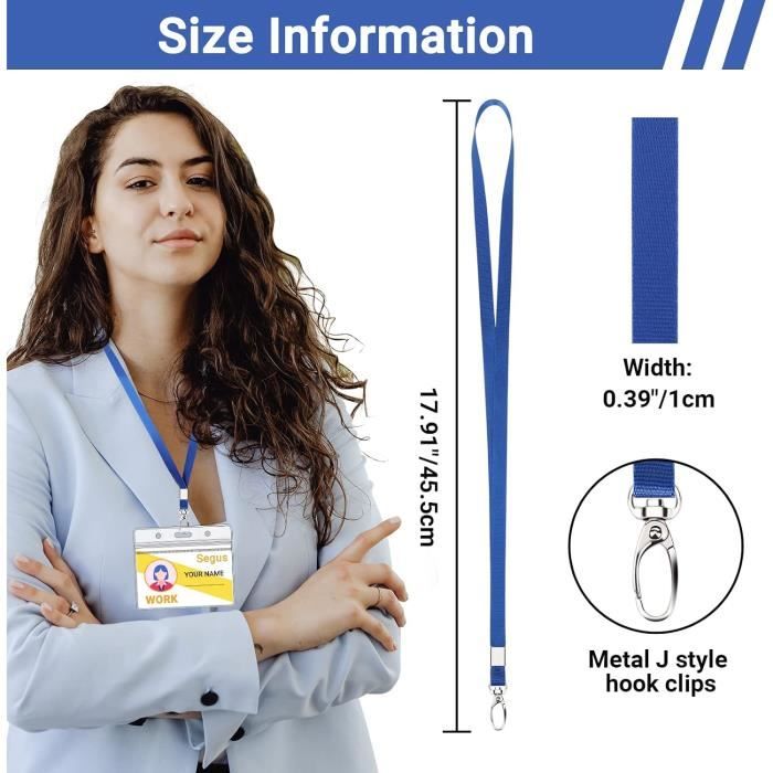 Lanière Tour De Cou Avec Motif Papillon – Clip Métal, Réglable, Pour Badge, Clés Ou Carte